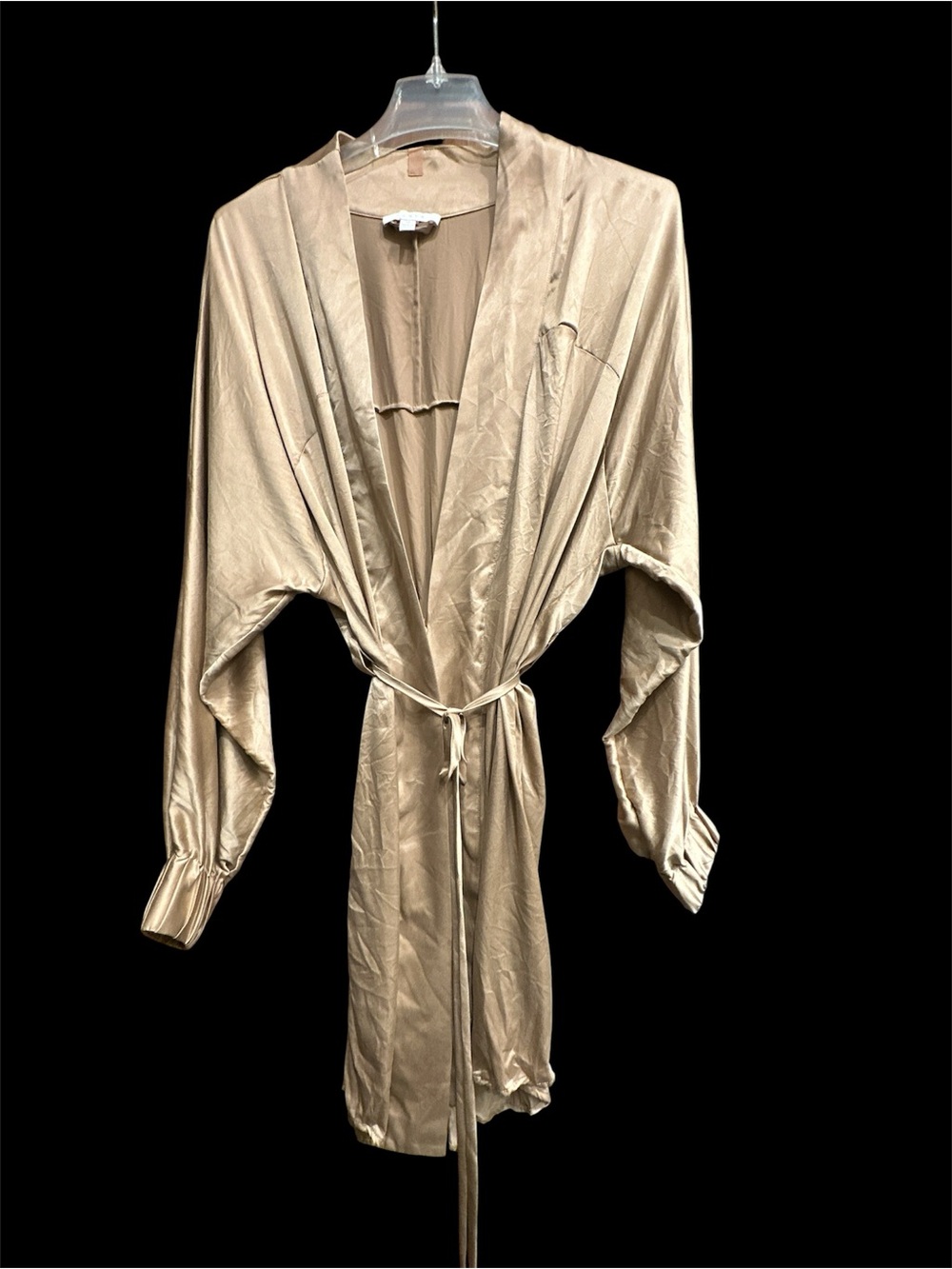 Lunya 100% Silk Tie-Waist Robe in Champagne - Women Intimates & Sleepwear Sz M